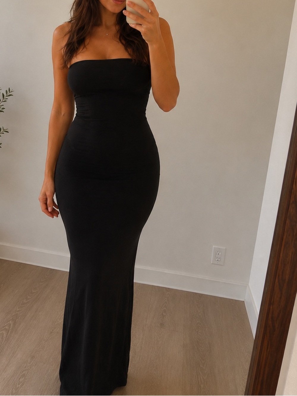 NWT SKIMS Fits Everybody Tube Dress Onyx Black L | Sold Out